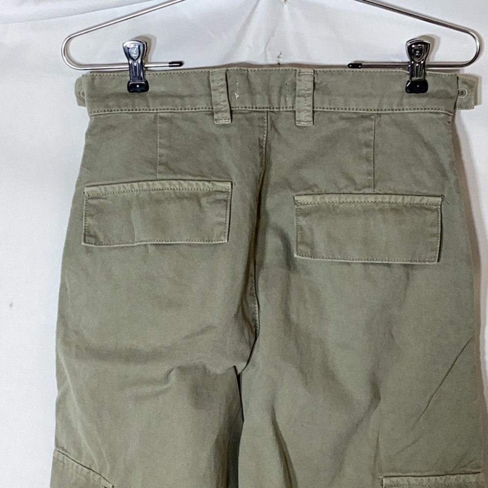 NWT ZARA Ultra Wide Leg Cargo Pant Light Green Size US 4 - Picture 9 of 11